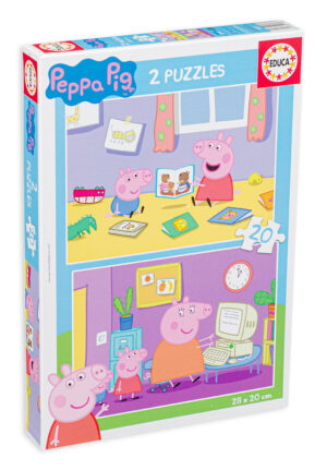 Пъзел Educa от 2 x 20 части - Приключенията на Пепа