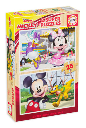 Пъзел Educa от 2 x 25 части - Мики и приятели