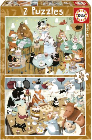 Пъзел Educa от 2 x 48 части - Горски приказки