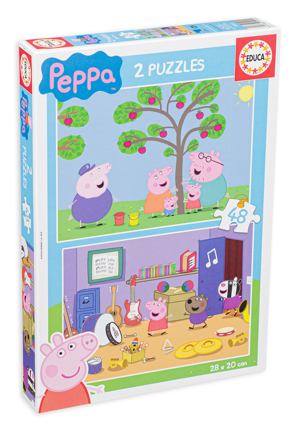 Пъзел Educa от 2 x 48 части - Прасенцето Пепа