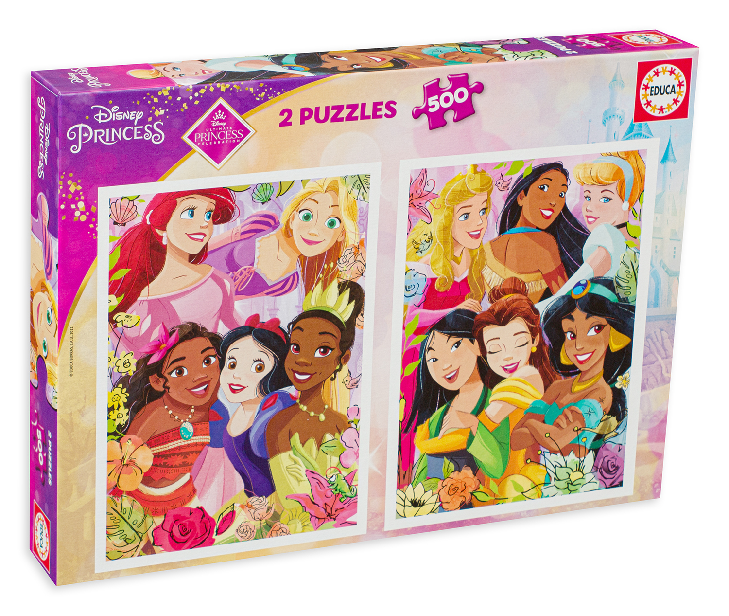 Пъзел Educa от 2 x 500 части - Дисни принцеси