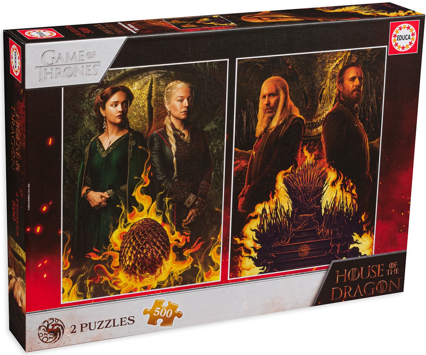 Пъзел Educa от 2 x 500 части - Домът на Дракона