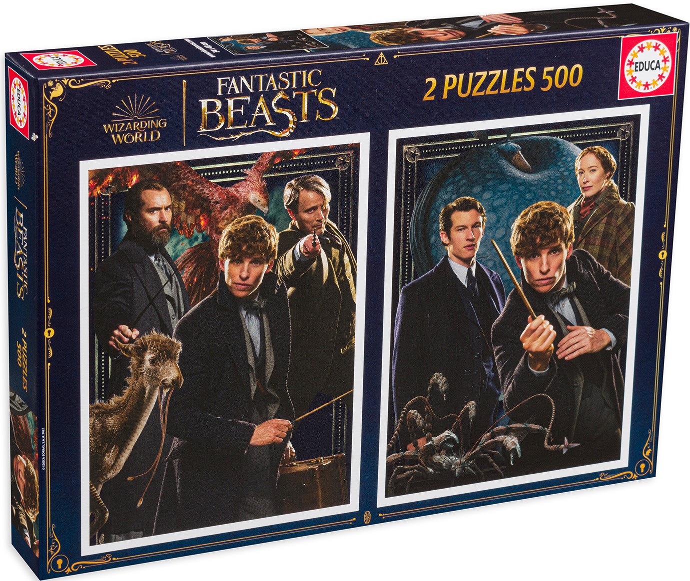 Пъзел Educa от 2 x 500 части - Фантастични животни