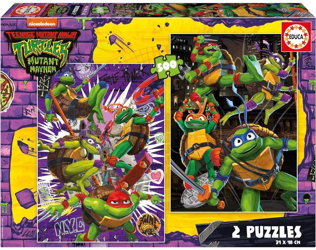 Пъзел Educa от 2 x 500 части - Костенурките Нинджа