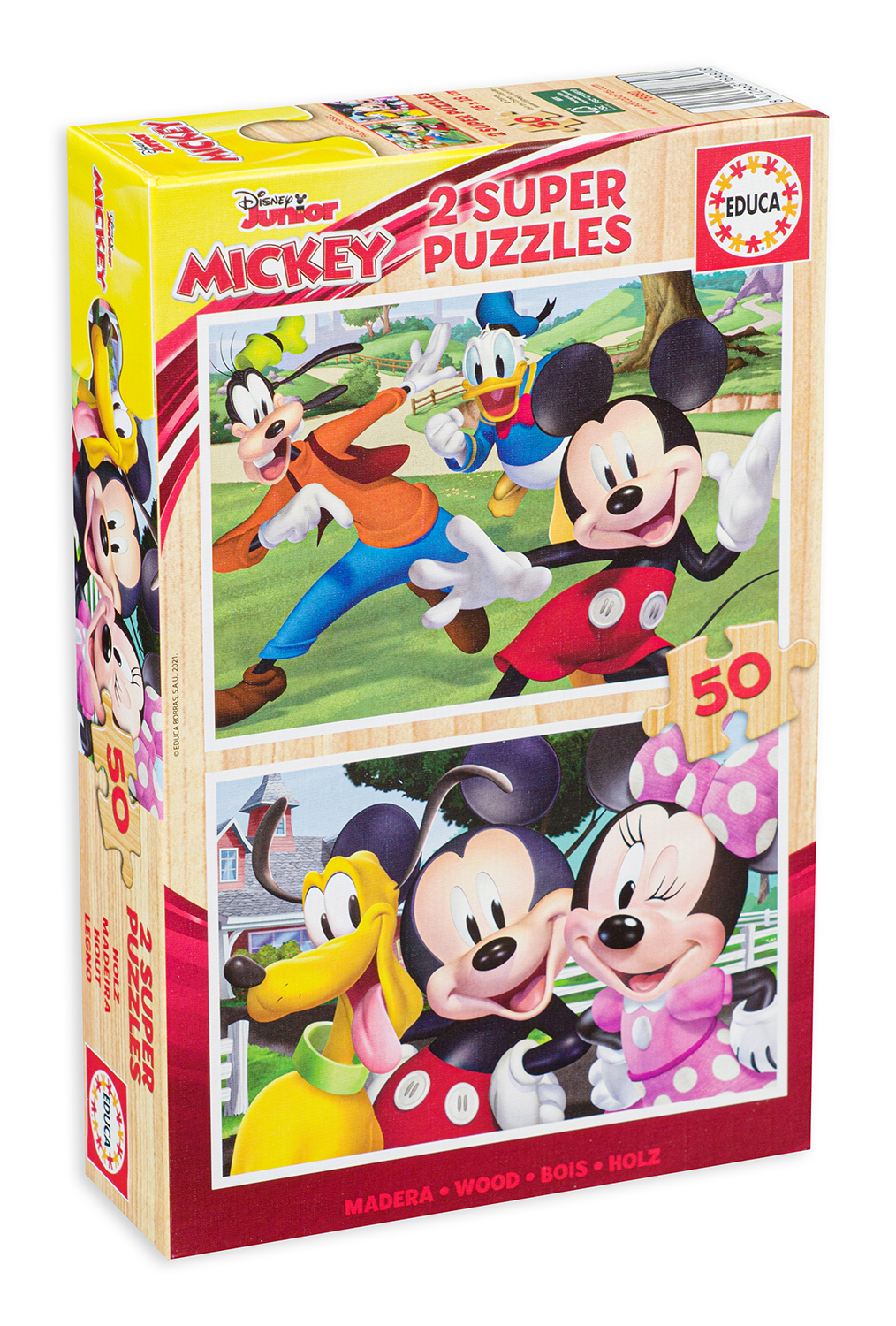 Пъзел Educa от 2 x 50 части - Мики и приятели