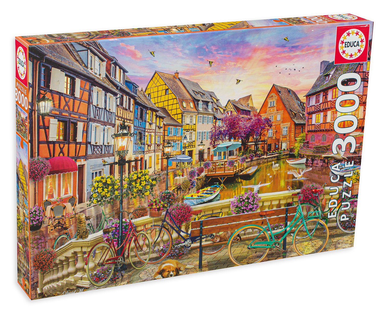 Пъзел Educa от 3000 части - Изглед от Колмар, Франция