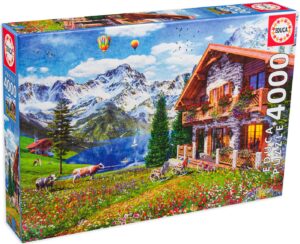Пъзел Educa от 4000 части - Хижа в Алпите