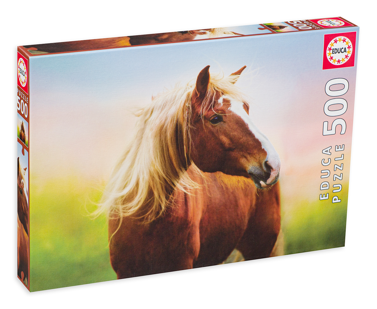 Пъзел Educa от 500 части - Кон на изгрев слънце
