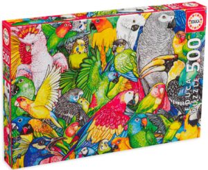 Пъзел Educa от 500 части - Папагали