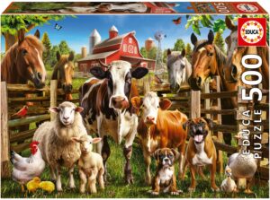 Пъзел Educa от 500 части - Приятели във фермата