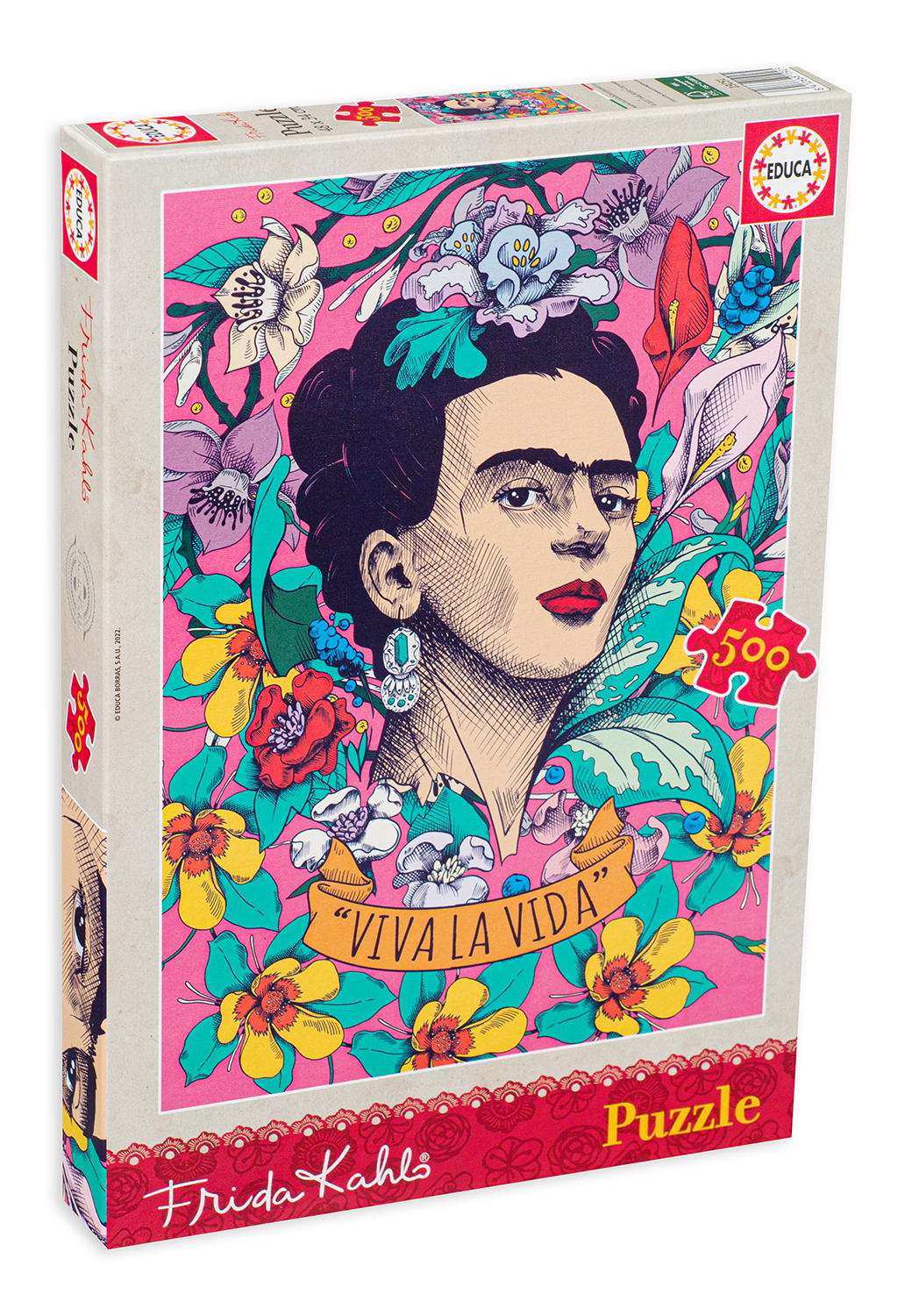 Пъзел Educa от 500 части - Живей живота, Фрида Кало