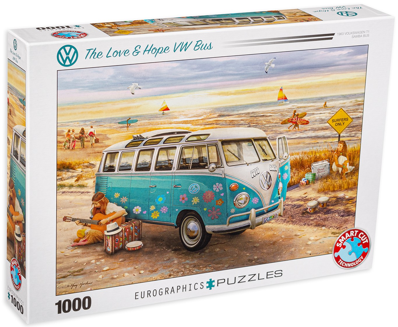 Пъзел Eurographics от 1000 части - Бусът VW на любовта и надеждата, Грег Джордано