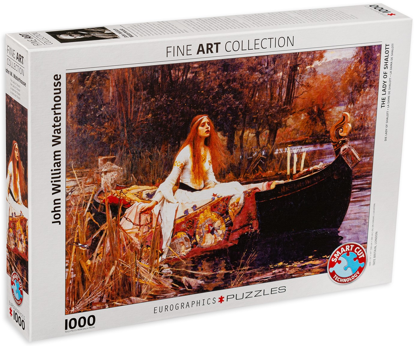 Пъзел Eurographics от 1000 части – Дамата от Шалот, Джон Уилям Уотърхаус