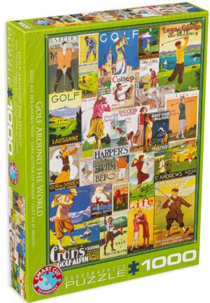 Пъзел Eurographics от 1000 части - Голфът по света, Винтидж постери
