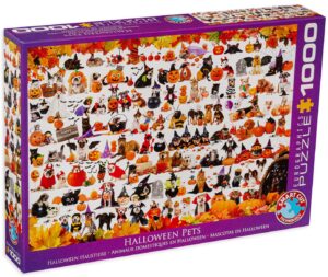 Пъзел Eurographics от 1000 части - Хелоуински котки и кучета