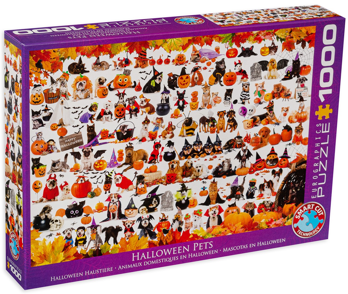 Пъзел Eurographics от 1000 части - Хелоуински котки и кучета