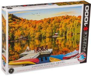 Пъзел Eurographics от 1000 части - Хижа край езерото в Квебек