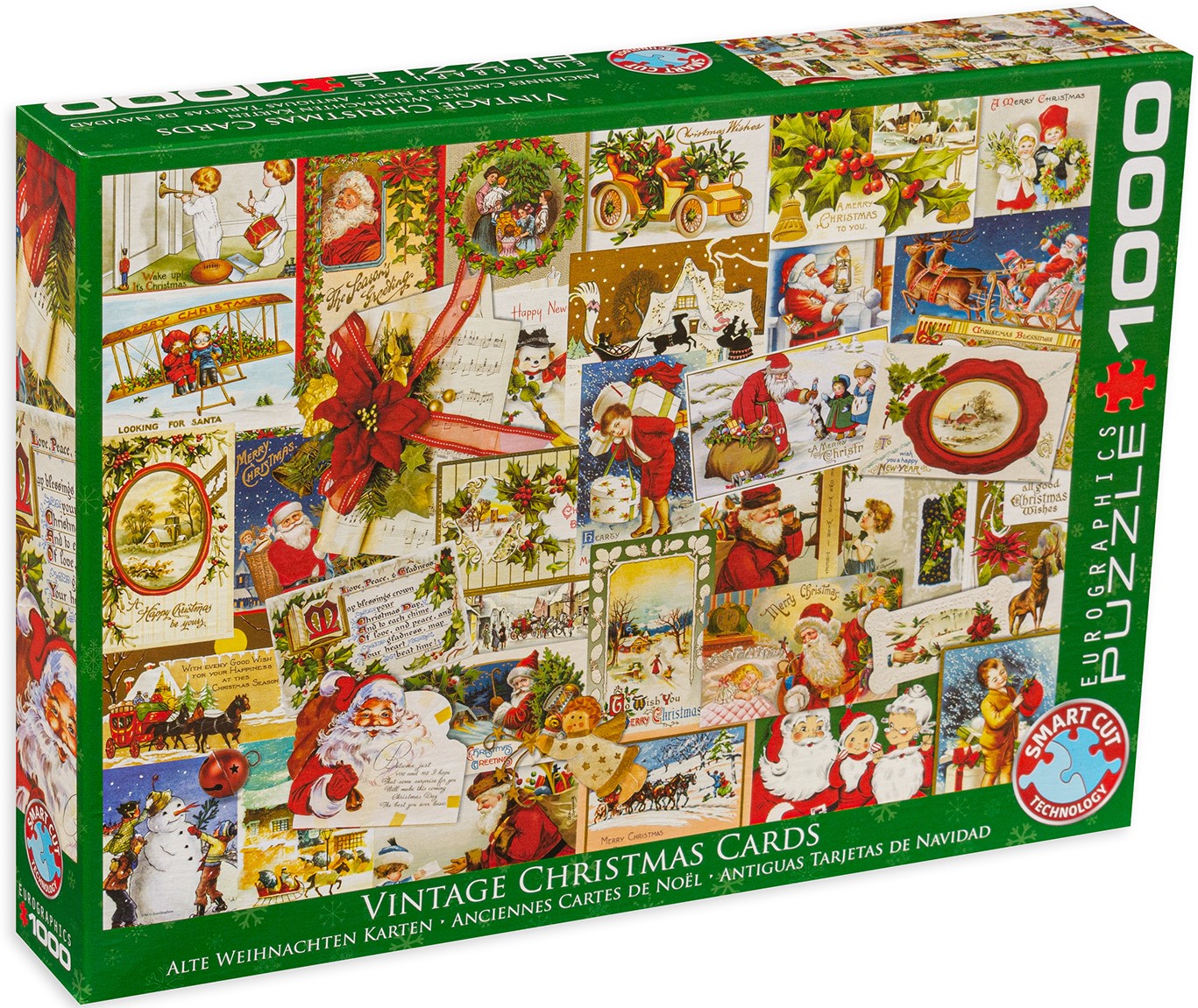 Пъзел Eurographics от 1000 части – Класически коледни картички