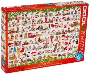 Пъзел Eurographics от 1000 части - Коледни котенца