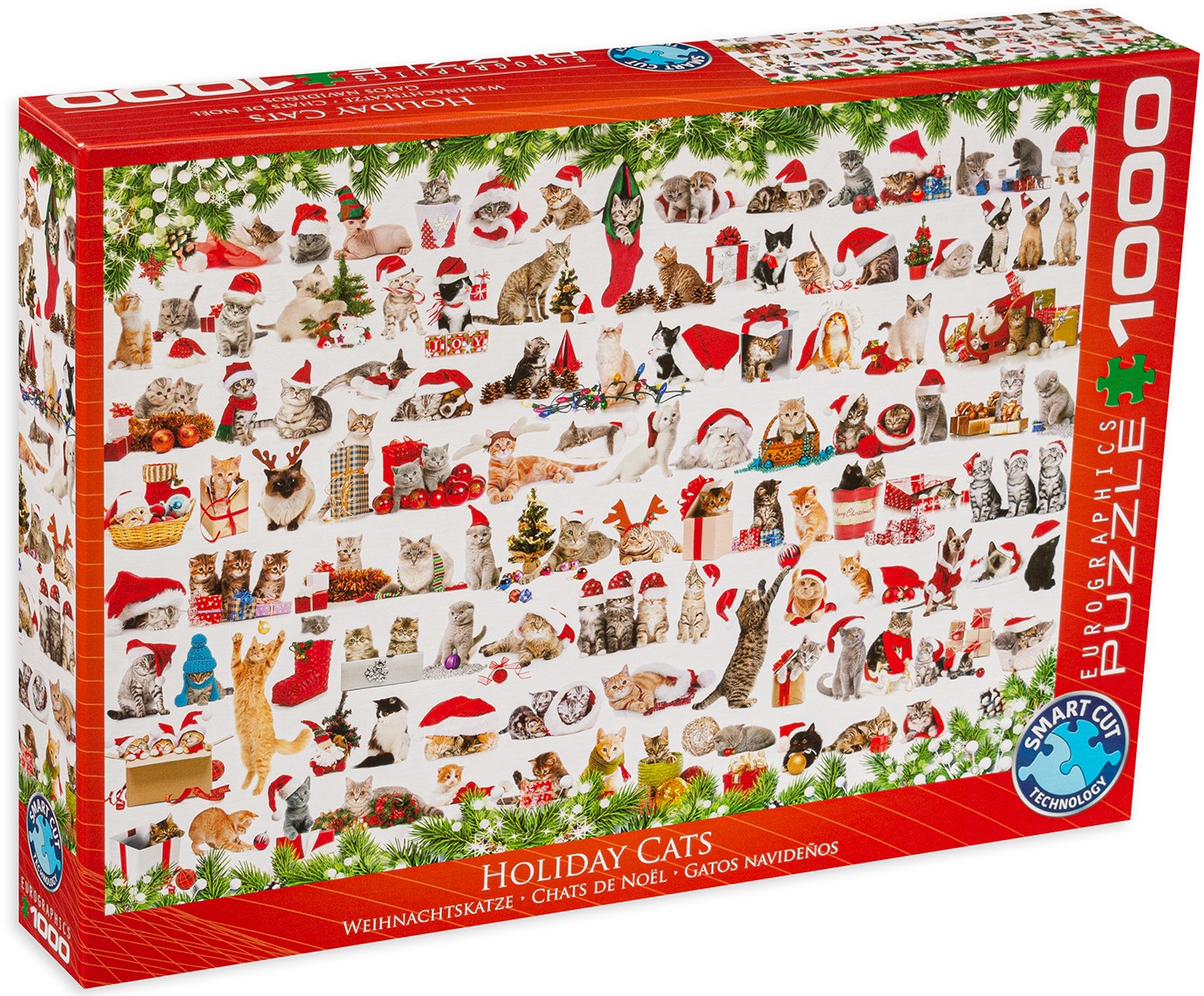 Пъзел Eurographics от 1000 части - Коледни котенца