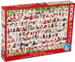 Пъзел Eurographics от 1000 части - Коледни кученца