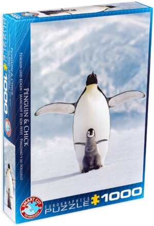 Пъзел Eurographics от 1000 части – Майка и бебе пингвини