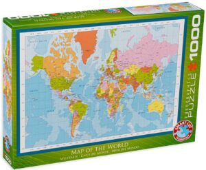Пъзел Eurographics от 1000 части - Модерна карта на света