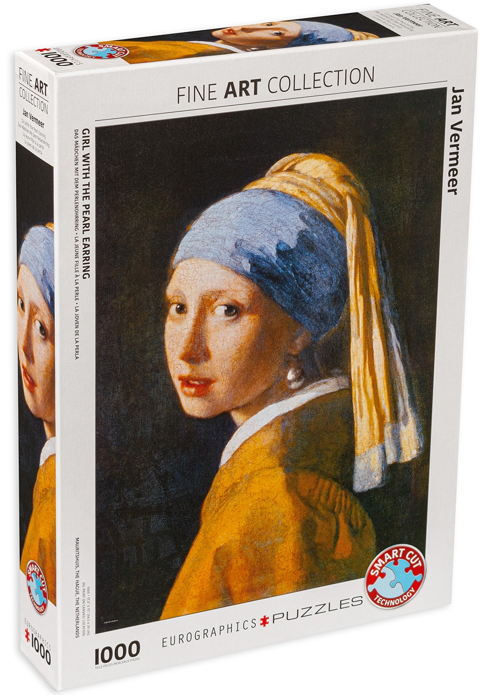 Пъзел Eurographics от 1000 части – Момиче с перлена обица, Вермер