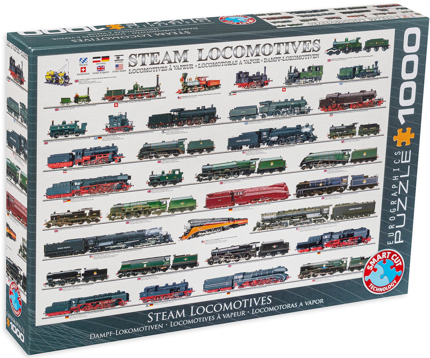 Пъзел Eurographics от 1000 части – Парни локомотиви