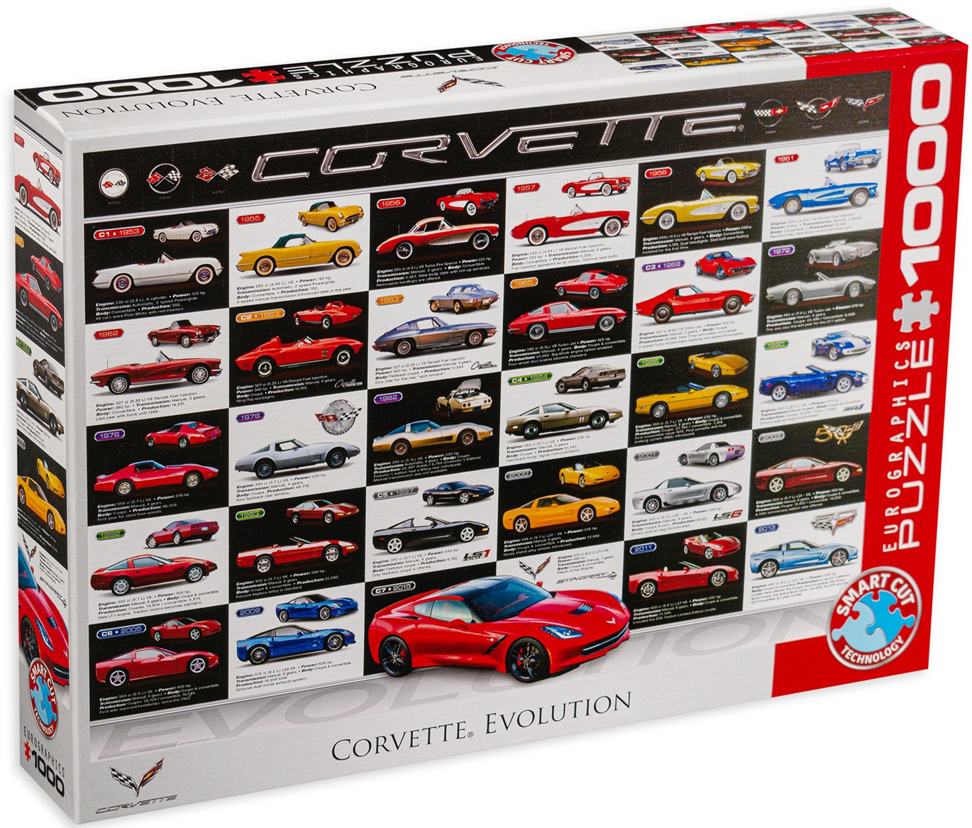 Пъзел Eurographics от 1000 части – Развитието на автомобилите Шевролет