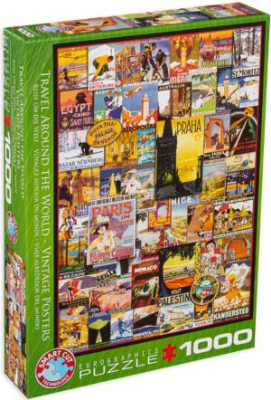 Пъзел Eurographics от 1000 части – Ретро реклами за обиколка на света
