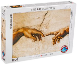 Пъзел Eurographics от 1000 части - Създаването на Адам (детайл), Микеланджело Буонароти