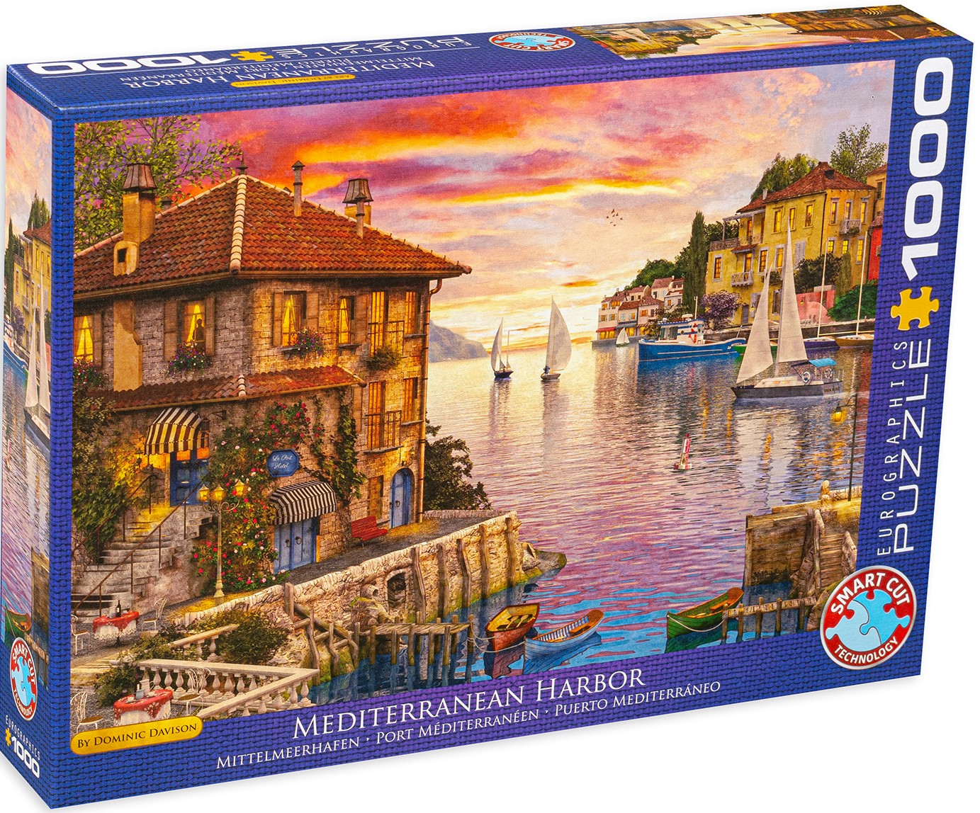 Пъзел Eurographics от 1000 части - Средиземноморско пристанище, Доминик Дейвисън