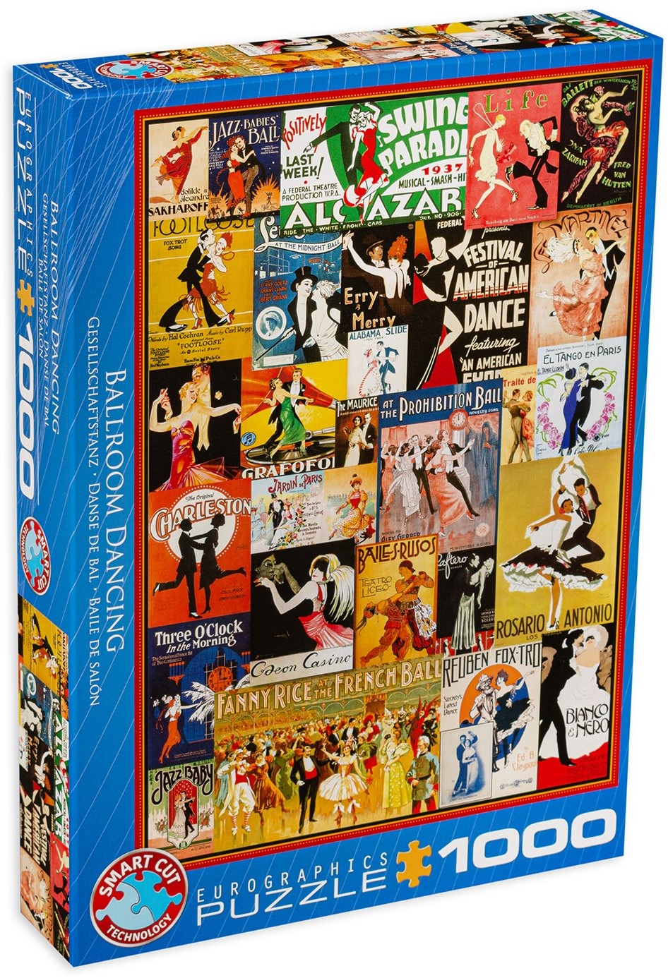 Пъзел Eurographics от 1000 части - Винтидж танцувални постери