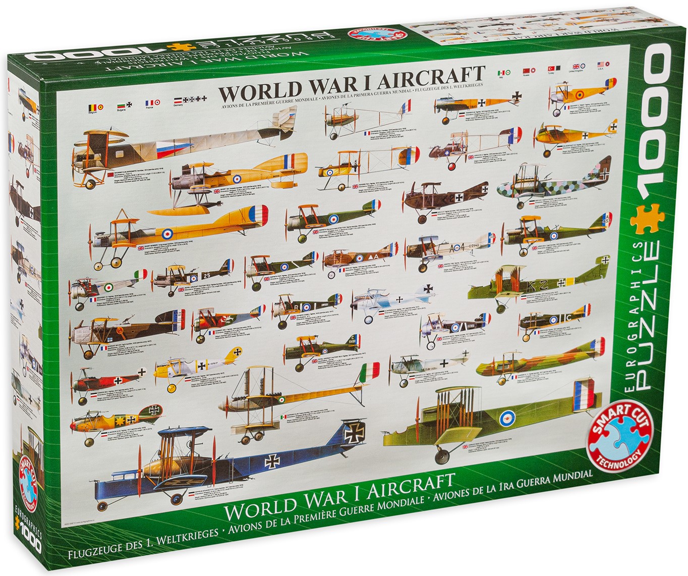 Пъзел Eurographics от 1000 части – Военни самолети от Първата световна война