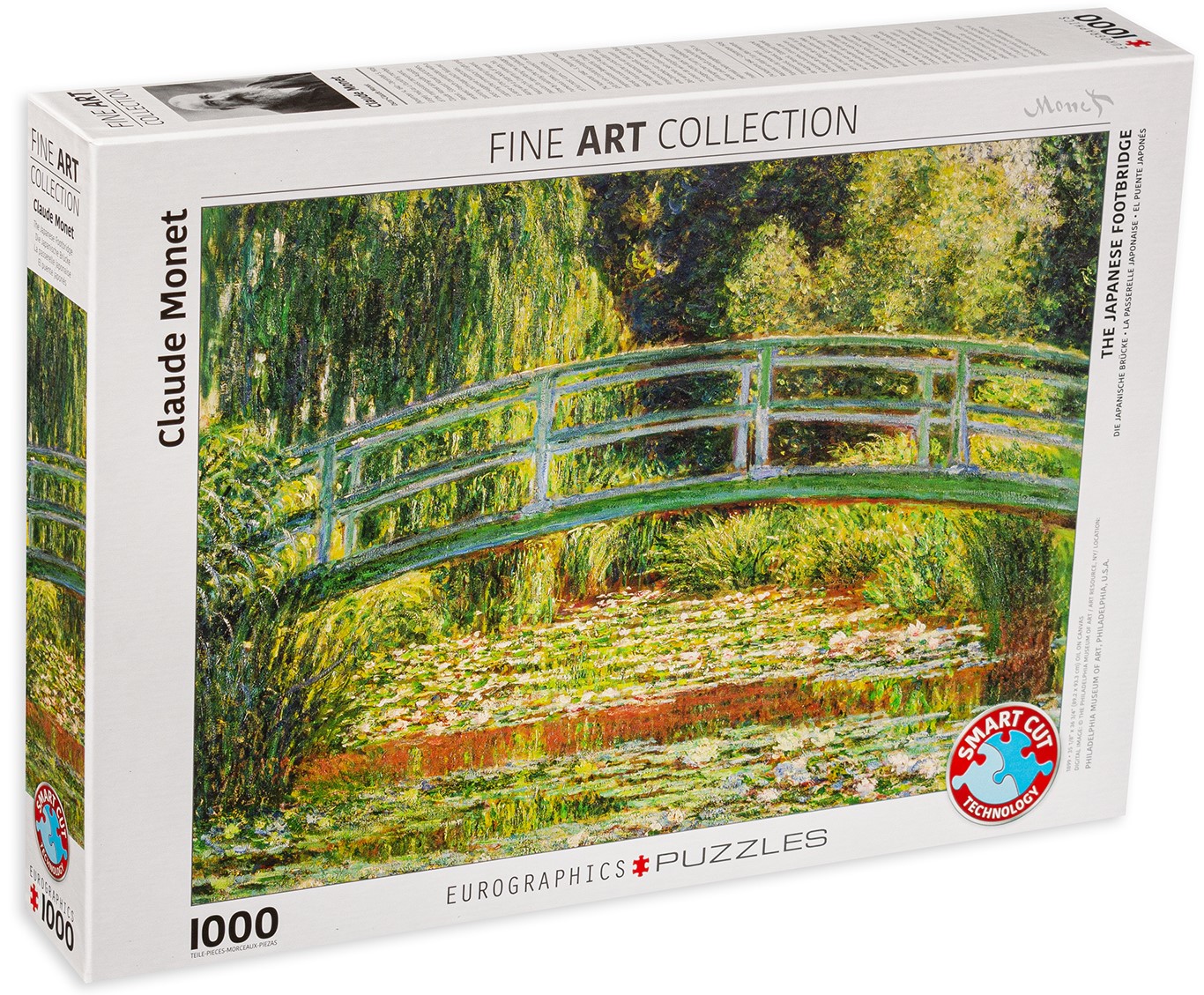 Пъзел Eurographics от 1000 части – Японски мост/Водни лилии, Клод Моне