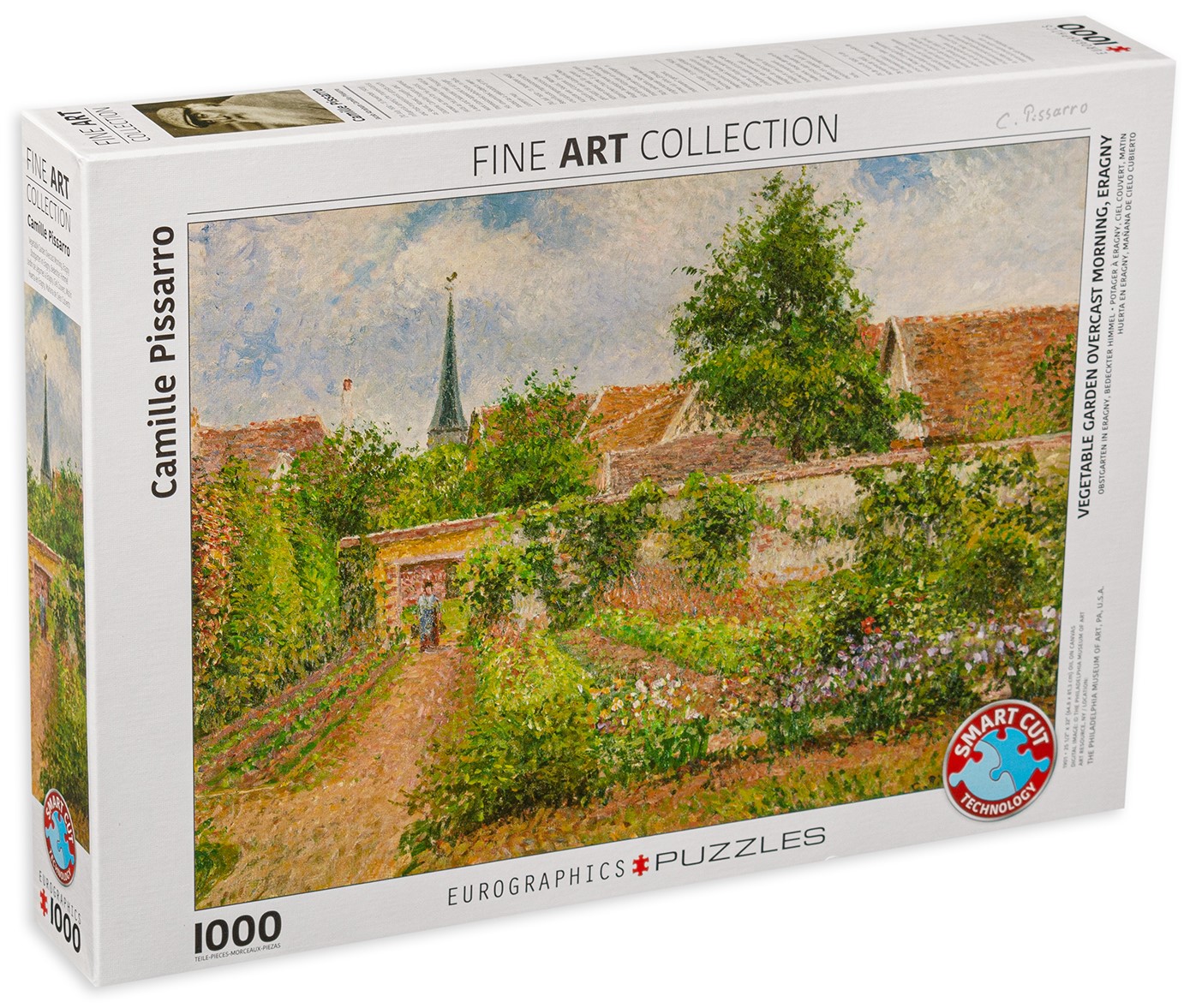 Пъзел Eurographics от 1000 части – Зеленчукова градина, цъфнали дървета, пролет, Камий Писаро
