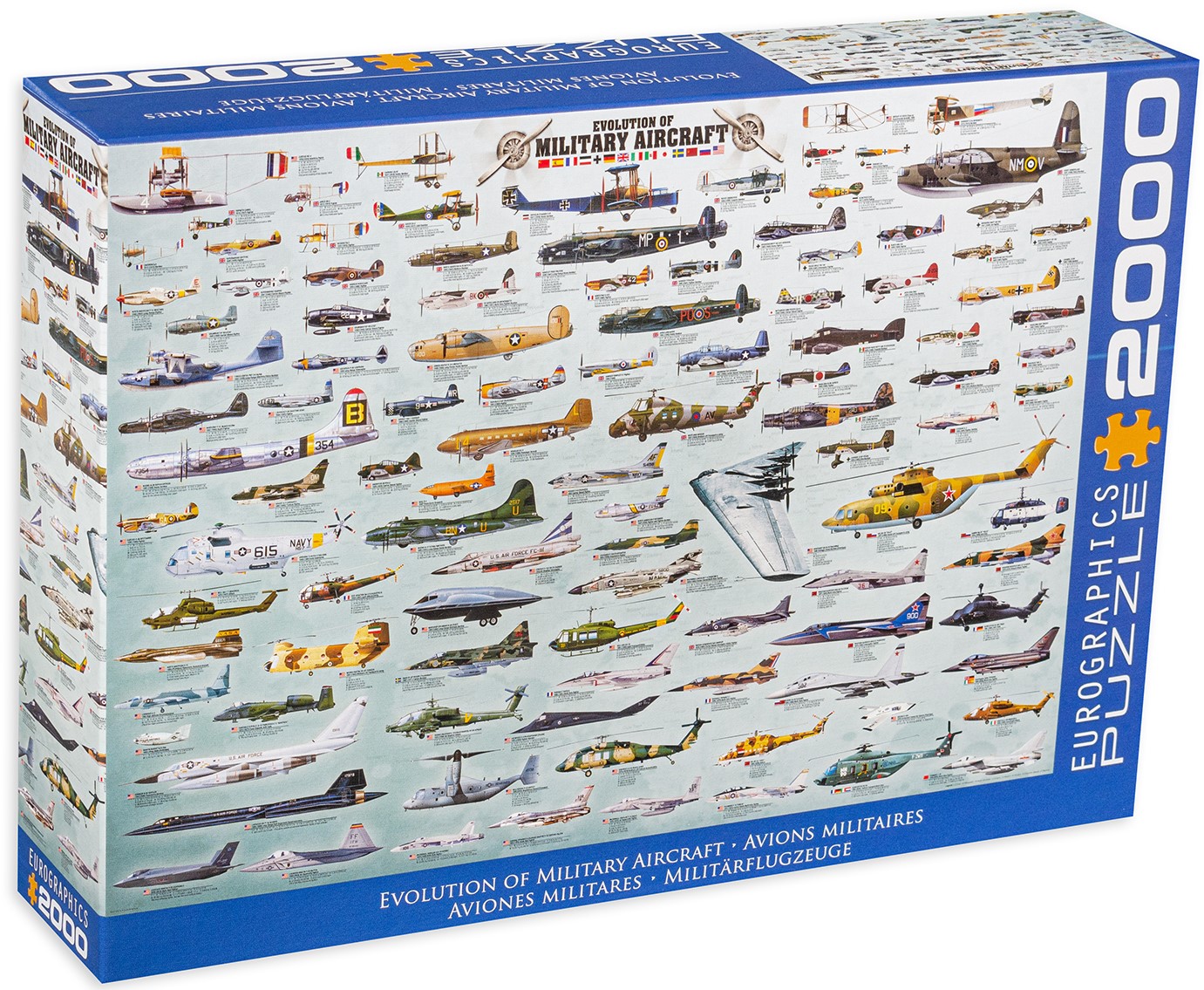 Пъзел Eurographics от 2000 части - Еволюция на военните самолети