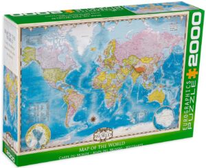 Пъзел Eurographics от 2000 части - Карта на света