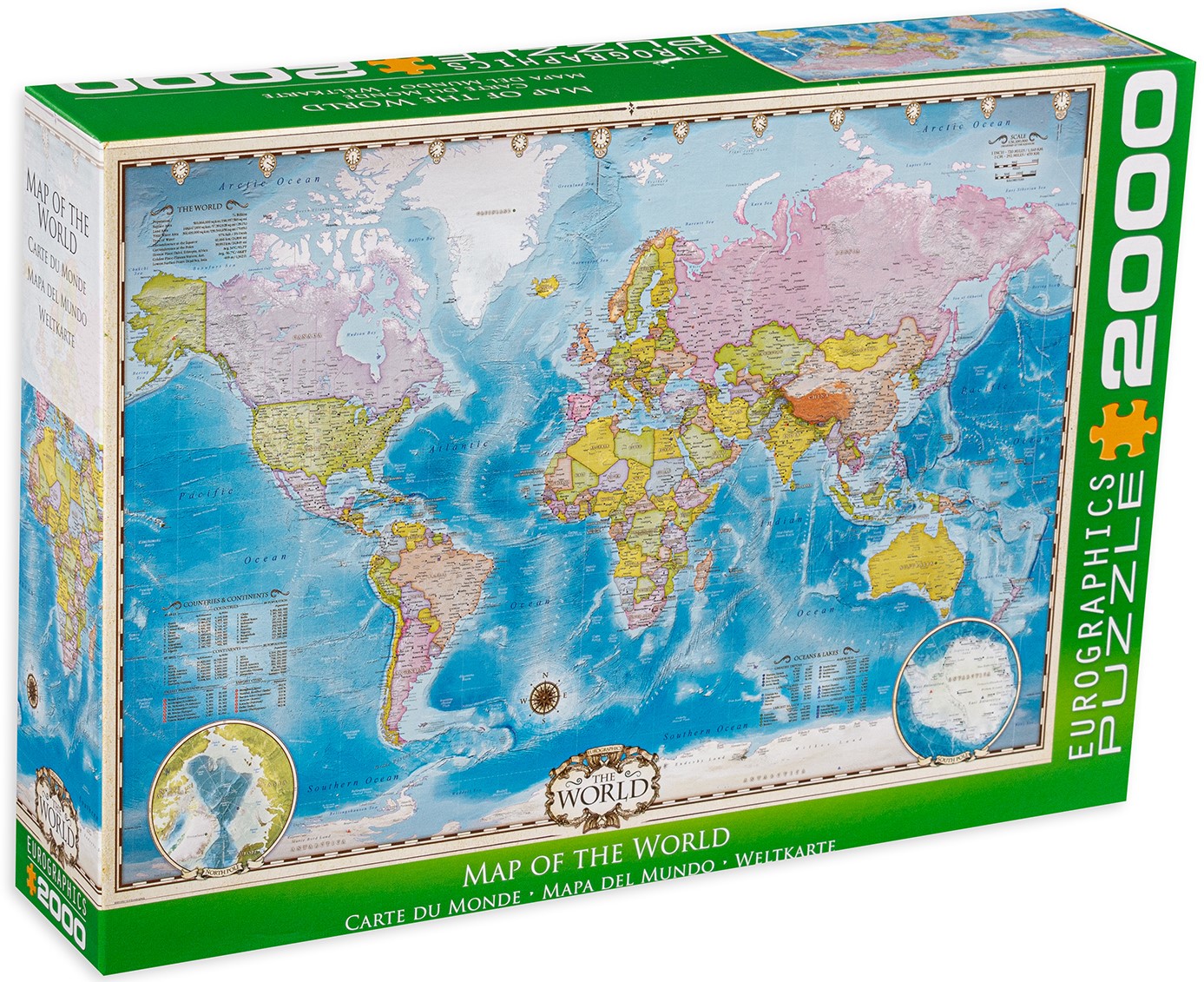 Пъзел Eurographics от 2000 части - Карта на света