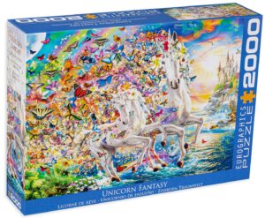 Пъзел Eurographics от 2000 части - Приказният свят на еднорозите