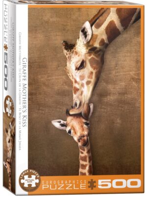 Пъзел Eurographics от 500 XXL части - Жирафче с майка си