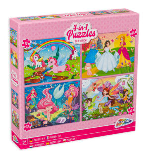 Пъзел Grafix 4 в 1 - Приказни момичета