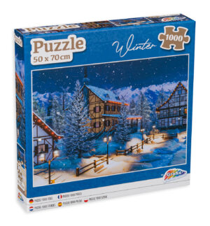 Пъзел Grafix от 1000 части - Зимно селце