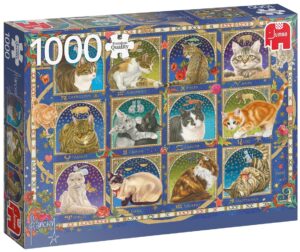 Пъзел Jumbo от 1000 части - Котешки хороскоп
