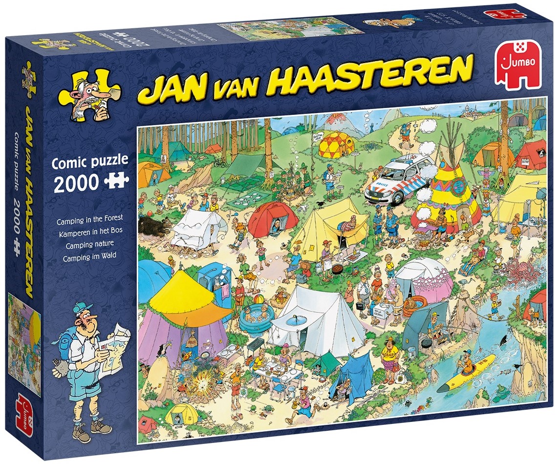 Пъзел Jumbo от 2000 части - Къмпинг в гората