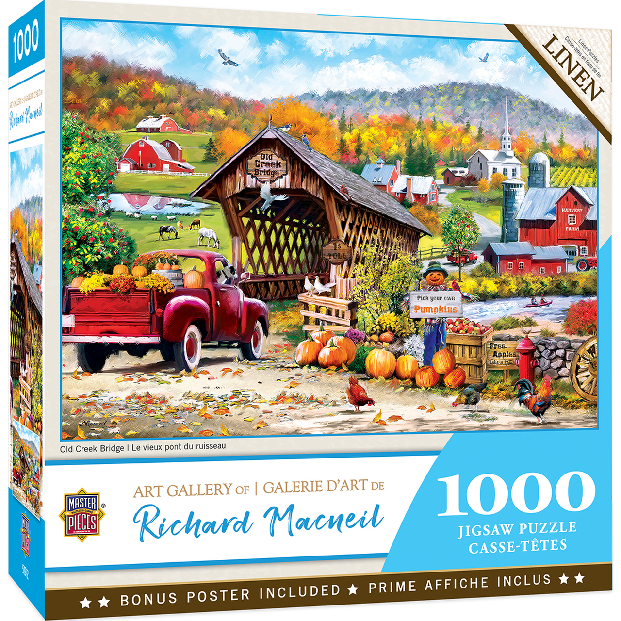 Пъзел Master Pieces от 1000 части - Old Creek Bridge 1000pc Linen