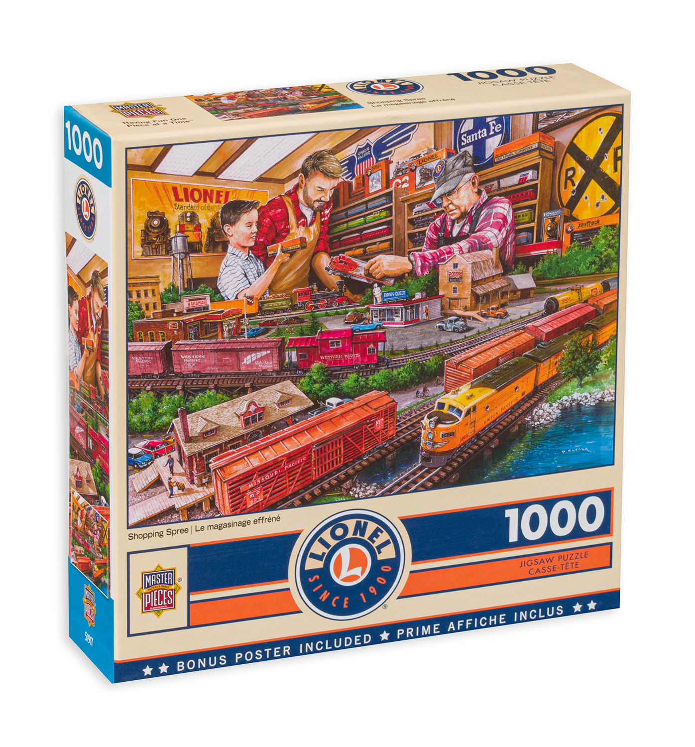 Пъзел Master Pieces от 1000 части - На пазар за влак