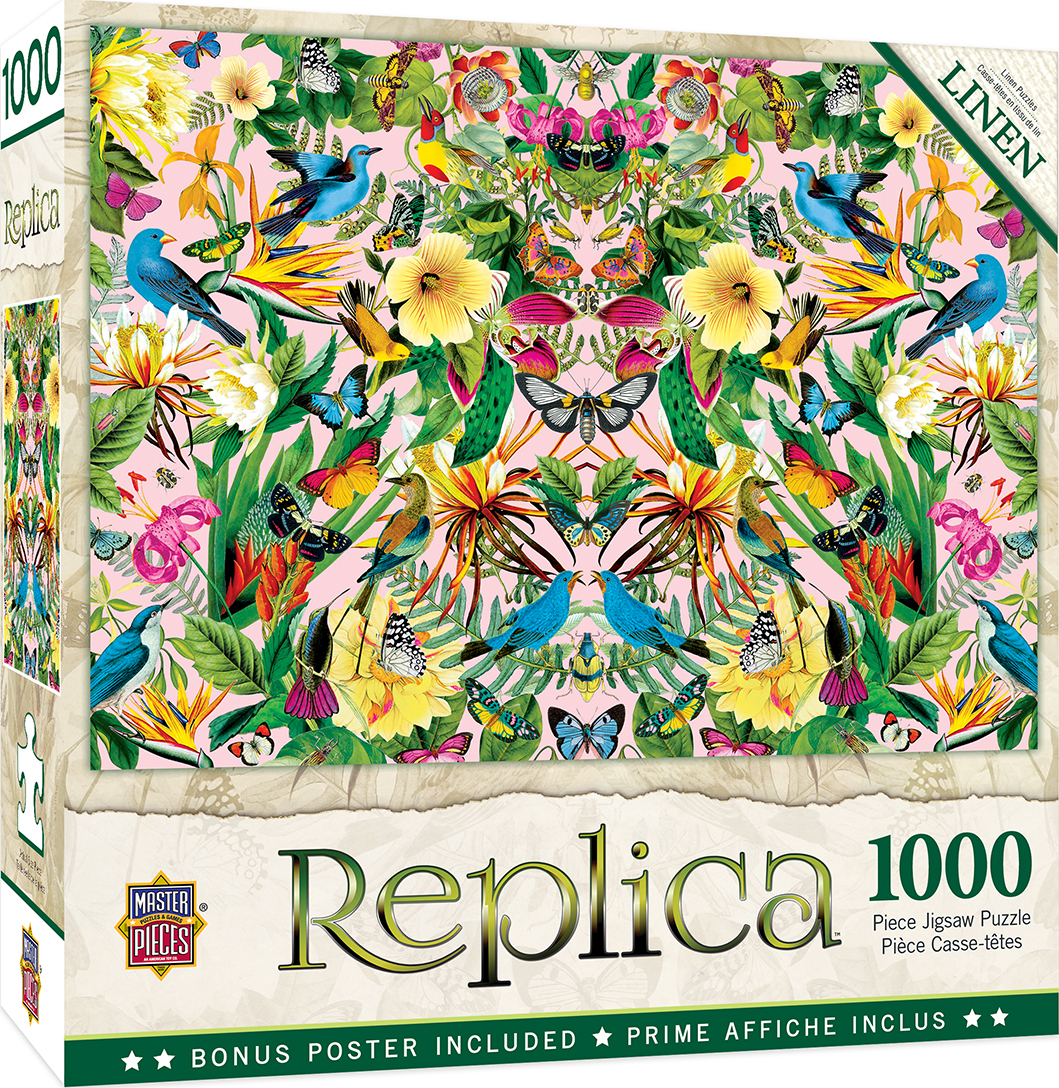 Пъзел Master Pieces от 1000 части - Сини птички и цветчета