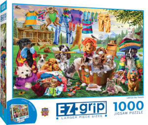 Пъзел Master Pieces от 1000 XXL части - Животни в прането